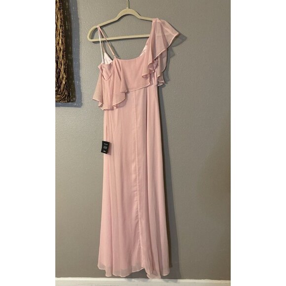Lulus Pink Long Formal Dress Short Sleeve Wedding Party Cruise NWT NEW - Picture 13 of 13